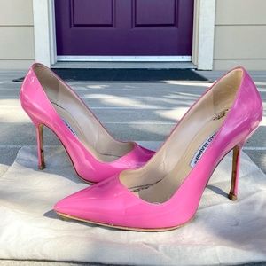 Manolo Blahnik Hot Pink Patent Leather Pumps